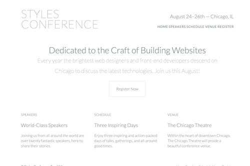 Screenshot of Styles Conference